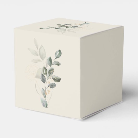 ミニマリストBoho金ゴールド緑のベビーシャワー フェイバーボックス (裏面サイド)