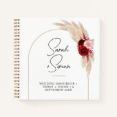 ミニマリストBoho Arch結婚ズゲストノートブック ノートブック (正面)