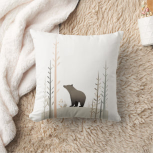 ミニマリストBoho Bear in Woods子供部屋キッズルーム クッション