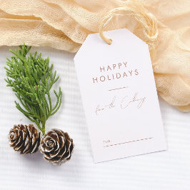 ミニマリストBoho Brownスクリプトファミリー名クリスマス ギフトタグ