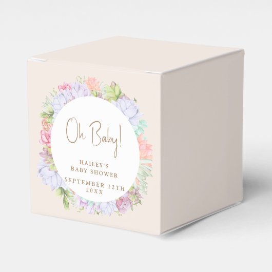 ミニマリストBoho Cactus砂漠の赤ちゃんシャワー フェイバーボックス (正面サイド)