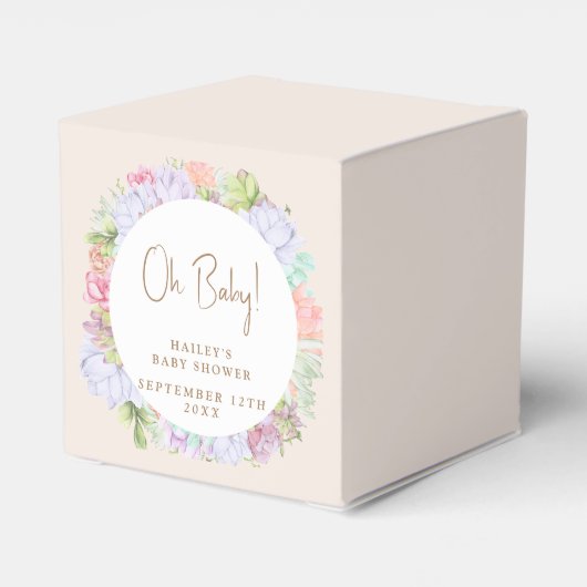 ミニマリストBoho Cactus砂漠の赤ちゃんシャワー フェイバーボックス (裏面サイド)