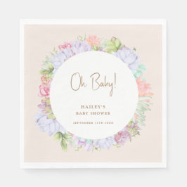 ミニマリストBoho Cactus砂漠Oh赤ちゃんシャワー スタンダードランチョンナプキン