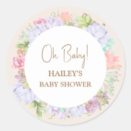 ミニマリストBoho Cactus砂漠Oh赤ちゃんシャワー ラウンドシール