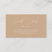 ミニマリストBoho Cream Beige手書きスクリプト 名刺 (裏面)