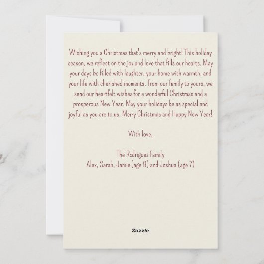 ミニマリストBoho Earthトーンかわいいトナカイのクリスマス シーズンカード (裏面)