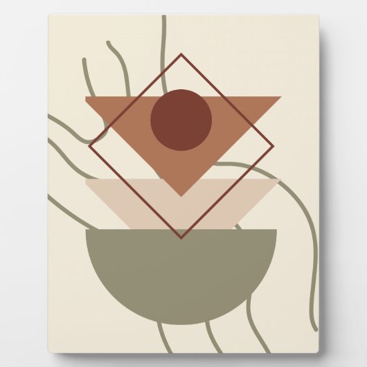 ミニマリストBoho Geometric Wall Art - Beige & Earth フォトプラーク (正面)