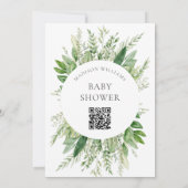 ミニマリストBoho Greeneryベビーシャワー 招待状 (裏面)