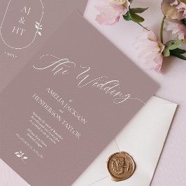 ミニマリストBoho Lavender Script 結婚's 招待状