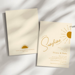 ミニマリストBoho Little Ray Of Sunshine Baby Shower 招待状