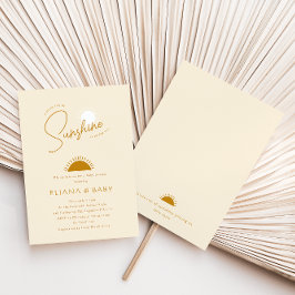 ミニマリストBoho Little Ray of Sunshine Baby Shower 招待状
