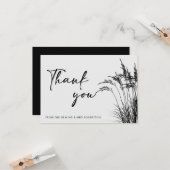 ミニマリストBoho Pampas Grassブラック&ホワイト感謝してい カード (正面/裏面インサイチュ)