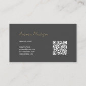 ミニマリストBoho QRコードモダン名刺 名刺 (裏面)