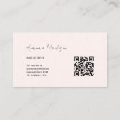 ミニマリストBoho QRコードモダン名刺 名刺 (裏面)