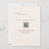 ミニマリストBoho QRコードRSVP All In One 結婚's 招待状 (裏面)