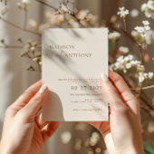 ミニマリストBoho QRコードRSVP All In One 結婚's 招待状