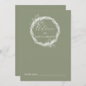 ミニマリストBoho Sage Green 結婚's アドバイスカード (正面/裏面)