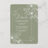 ミニマリストBoho Sage Green 結婚's エンクロージャーカード (正面)