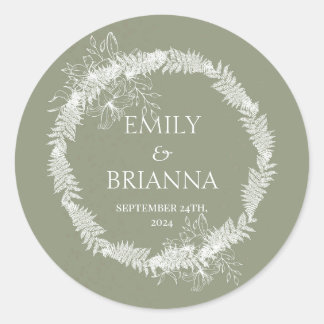 ミニマリストBoho Sage Green 結婚's ラウンドシール