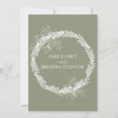 ミニマリストBoho Sage Green 結婚's 招待状 (裏面)
