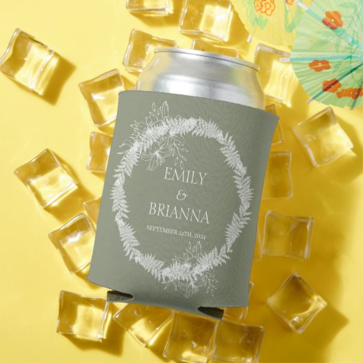 ミニマリストBoho Sage Green 結婚's 缶クーラー (インサイチュ 夏)