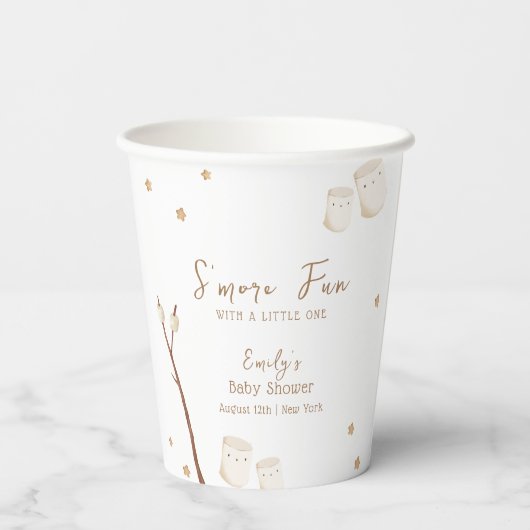 ミニマリストBoho S'moreおもしろいスターベビーシャワー 紙コップ (裏面)