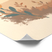 ミニマリストBoho Soaring Bird抽象芸術ウォールアート ポスター (角)