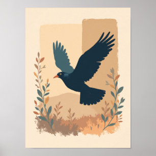 ミニマリストBoho Soaring Bird抽象芸術ウォールアート ポスター