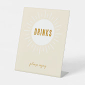 ミニマリストBoho Sunshineベビーシャワードリンク 台座サイン (正面)