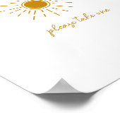 ミニマリストBoho Sunshine赤ちゃんシャワー好意サイン ポスター (角)