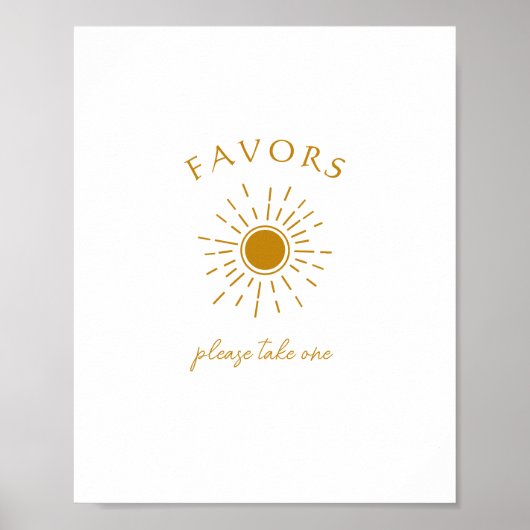 ミニマリストBoho Sunshine赤ちゃんシャワー好意サイン ポスター (正面)