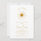 ミニマリストBoho Sunshine Baby Shower双子 招待状 (正面)