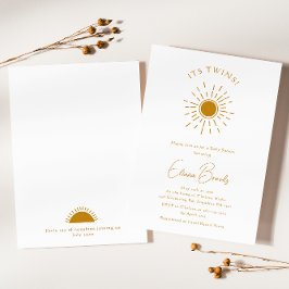 ミニマリストBoho Sunshine Baby Shower双子 招待状