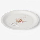 ミニマリストBoho Teddy Bearベビーシャワー ペーパープレート (アングル)