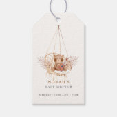 ミニマリストBoho Teddy Bear Pampasベビーシャワー ギフトタグ (正面)