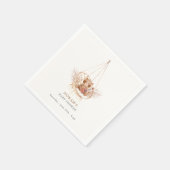 ミニマリストBoho Teddy Bear Pampasベビーシャワー スタンダードカクテルナプキン (角)