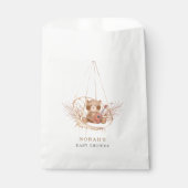 ミニマリストBoho Teddy Bear Pampasベビーシャワー フェイバーバッグ (正面)