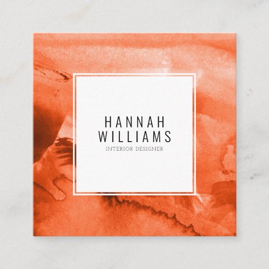 ミニマリストBoho Terracottaユニーク Qrコードモダン スクエア名刺 (正面)