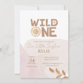 ミニマリストBoho Terracottaワイルドワン1歳の誕生日 招待状 (正面)