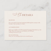 ミニマリストBoho Terracotta結婚の詳細カード エンクロージャーカード (正面)