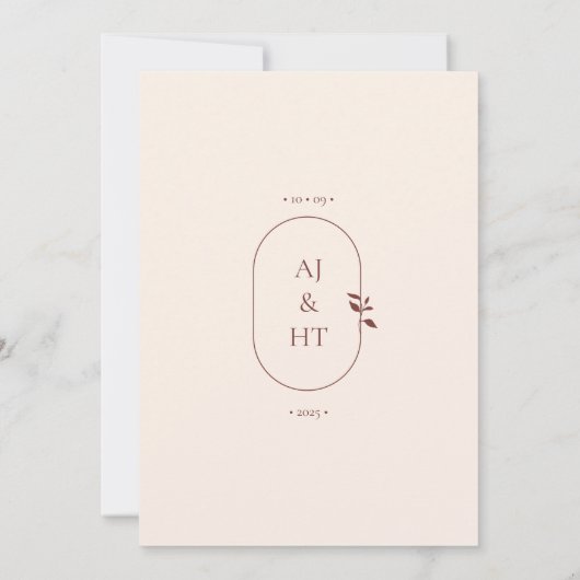 ミニマリストBoho Terracotta Beige Script 結婚's 招待状 (裏面)
