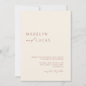 ミニマリストBoho Terracotta QRコード結婚ズ 招待状 (正面)