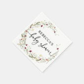 ミニマリストBoho Wildflower緑のベビーシャワー スタンダードカクテルナプキン (角)