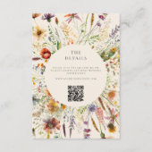 ミニマリストBoho Wildflower 結婚フローラ エンクロージャーカード (正面)