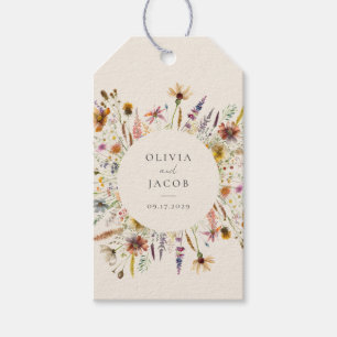 ミニマリストBoho Wildflower 結婚フローラ ギフトタグ