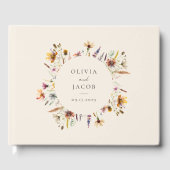 ミニマリストBoho Wildflower 結婚フローラ ゲストブック (正面)
