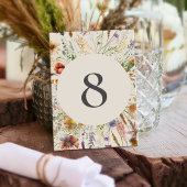ミニマリストBoho Wildflower 結婚フローラ テーブルナンバー