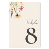 ミニマリストBoho Wildflower 結婚フローラ テーブルナンバー (裏面)