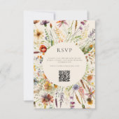 ミニマリストBoho Wildflower 結婚フローラ 出欠カード (正面)