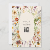 ミニマリストBoho Wildflower 結婚フローラ 招待状 (裏面)